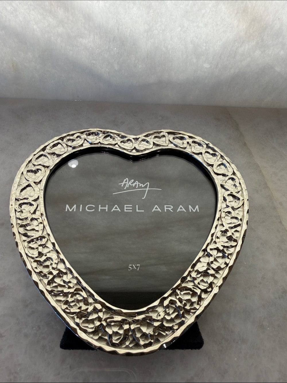 Michael Aram Silver Heart Frame with Ornate Floral Border